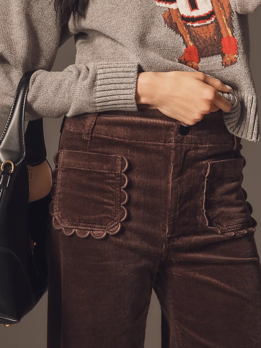 NWT Size 22W-The Colette Crop Wide-Leg Trousers Corduroy Scallop Pocket (US$148)